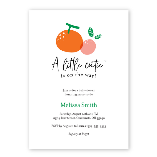 A Little Cutie Baby Shower Invitation