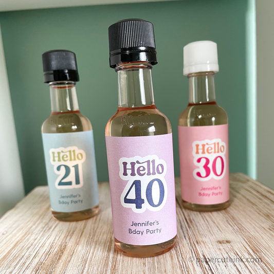 40th birthday mini liquor bottle favors