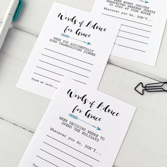 Advice Cards for Bride to Be-advice cards-Paper Cute Ink