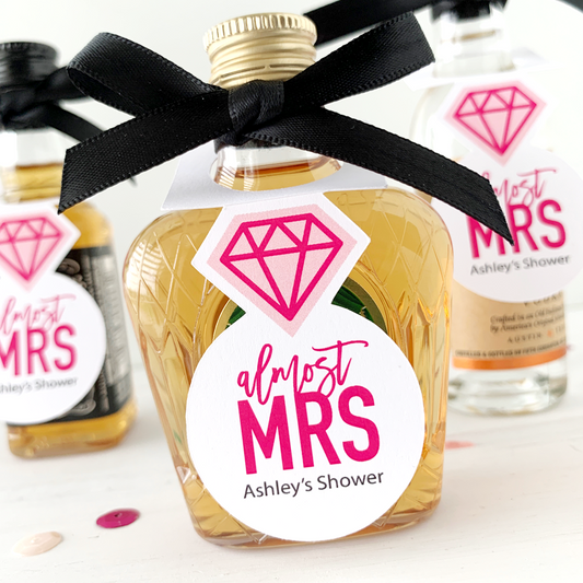 diamond ring mini bottle tags almost mrs