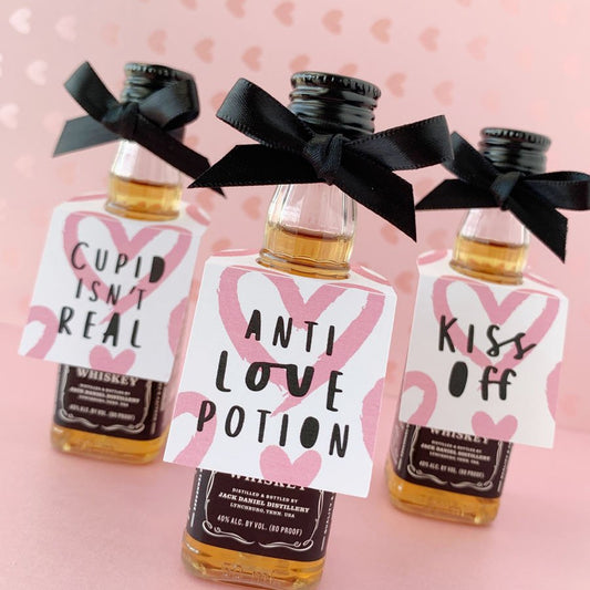 Fun Anti Valentines Day Party Liquor Tags-instant download-Paper Cute Ink