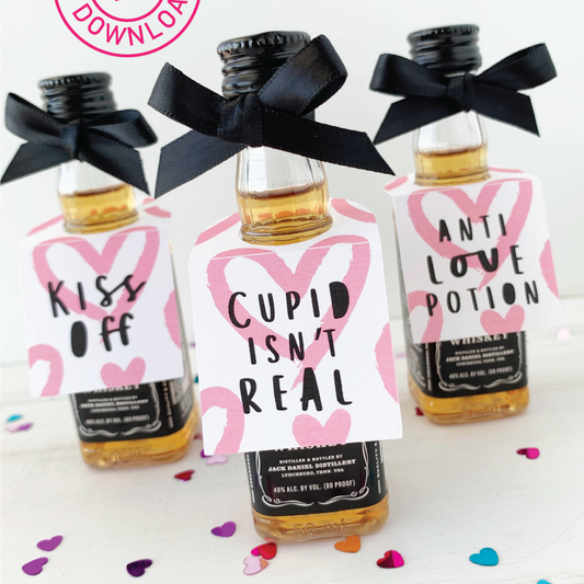 Fun Anti Valentines Day Party Liquor Tags