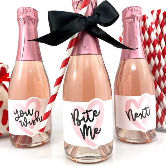 Fun Anti Valentines Day Mini Champagne Labels-mini champagne labels-Paper Cute Ink