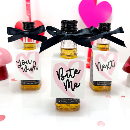 Conversastion hearts anti valentine's day mini bottle tags