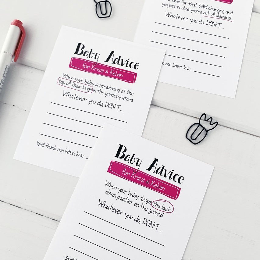Baby Shower Advice Cards-advice cards-Paper Cute Ink
