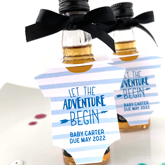 baby shower mini bottle tags