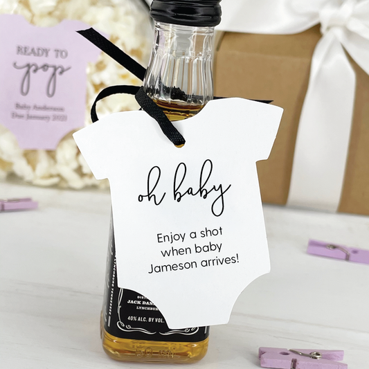 baby shower mini liquor tags
