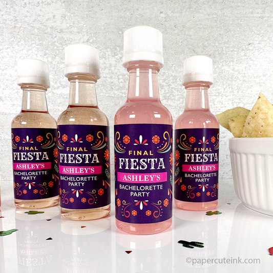 final fiesta bachelorette party favors mini liquor bottles