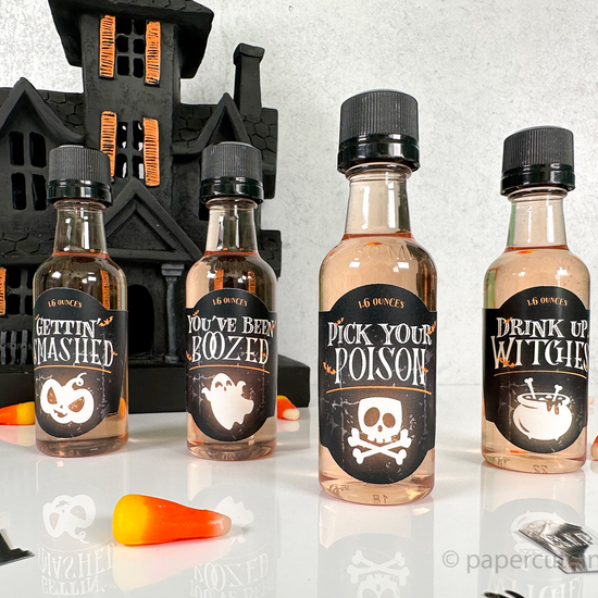 you've been boozed halloween mini liquor bottle labels