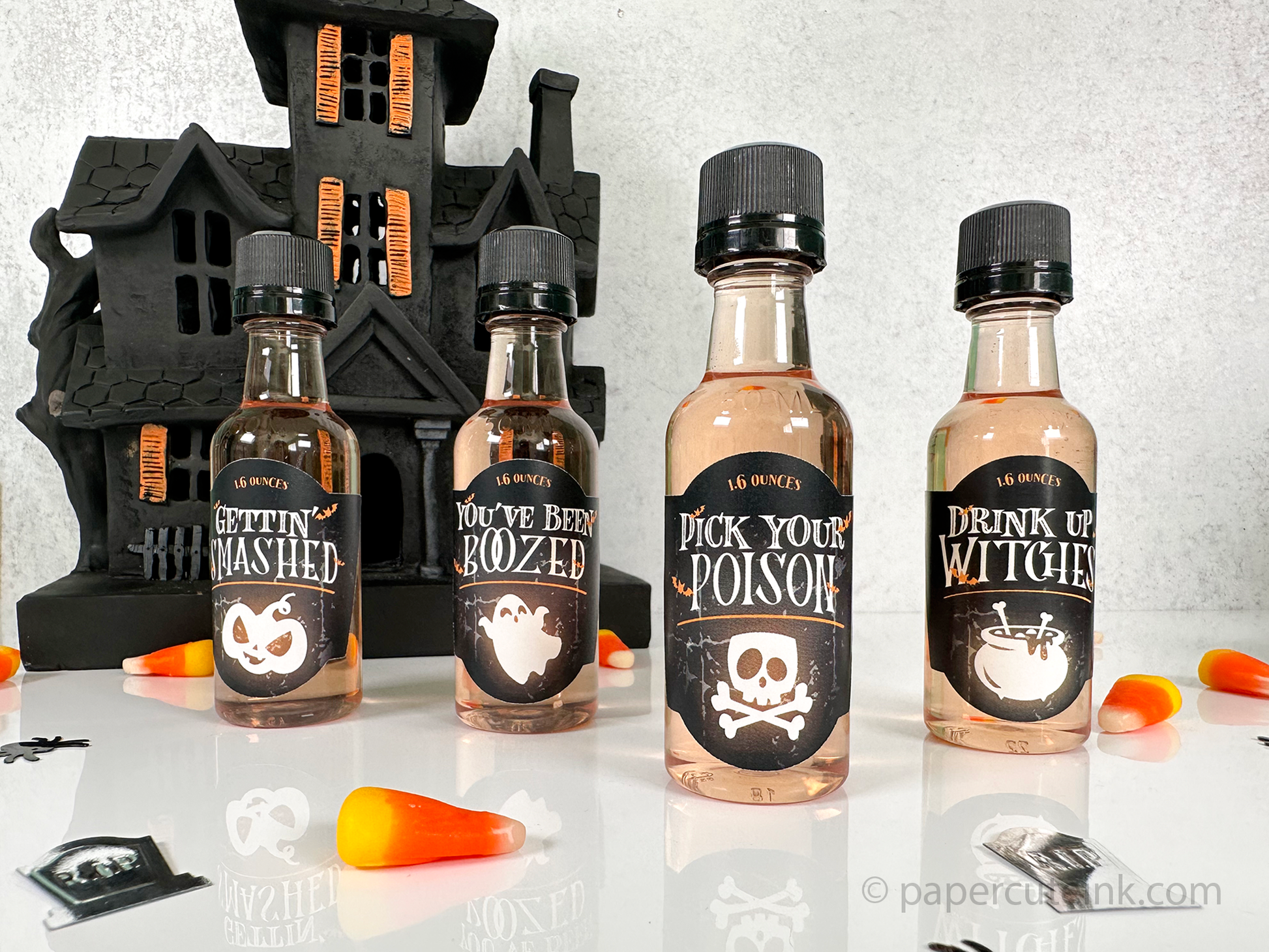 you've been boozed halloween mini liquor bottle labels