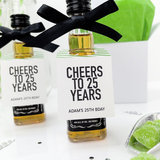 Cheers Birthday Favor Tags Mini Liquor Tags-mini bottle tags-Paper Cute Ink