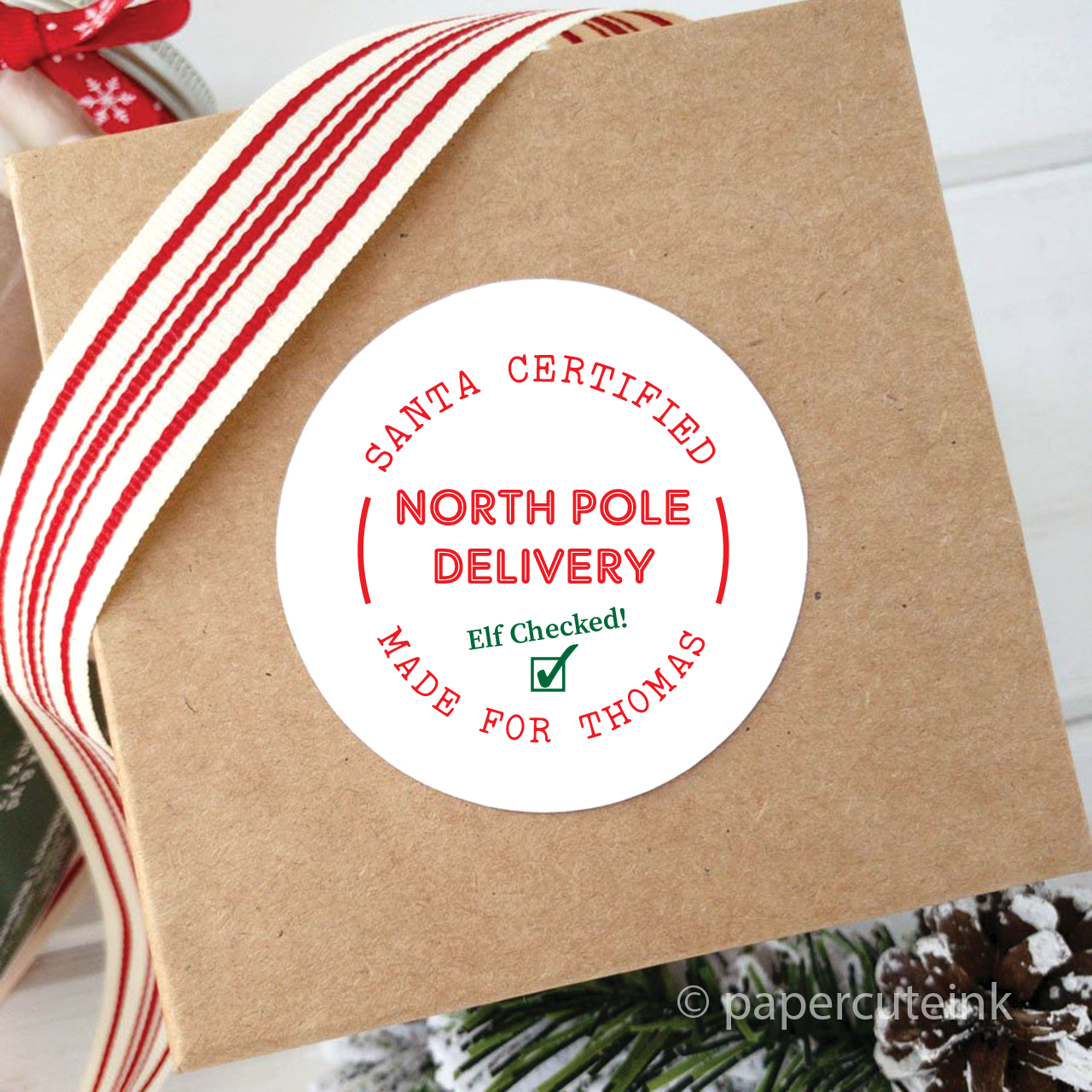 North Pole Delivery Wrapping Paper Personalized Santa Gift 