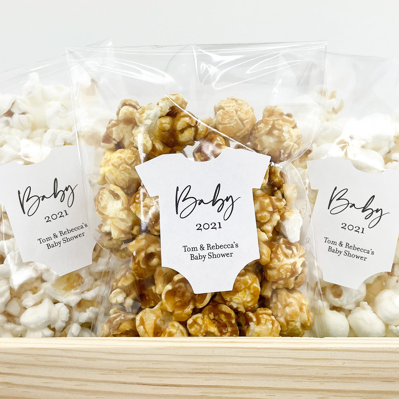 Modern baby shower favor sticker labels
