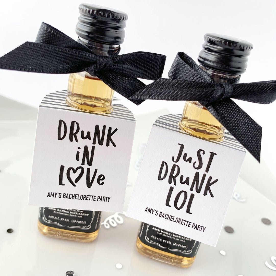Drunk In Love Bachelorette Party Favors-mini bottle tags-Paper Cute Ink