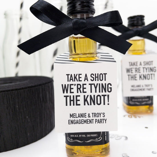 Take a Shot We're Tying the Knot Engagement Party Favor Tags-mini bottle tags-Paper Cute Ink