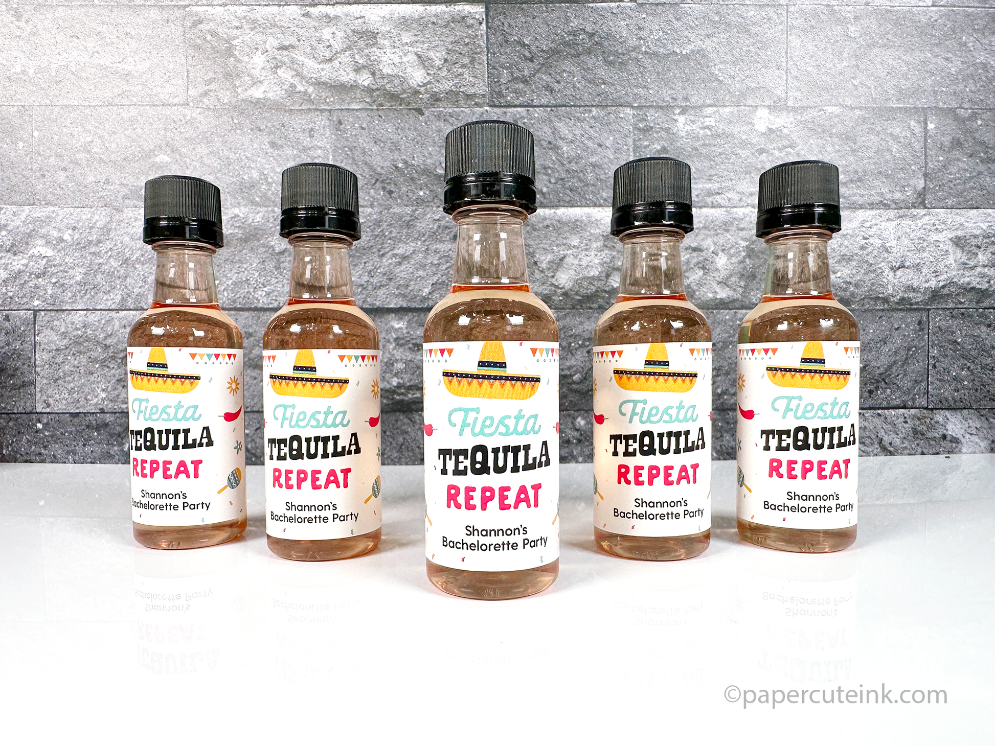 Mexican fiesta bachelorette party favors and table decorations