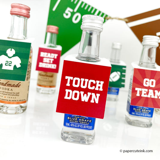 Football Party Favors Mini Bottle Tags