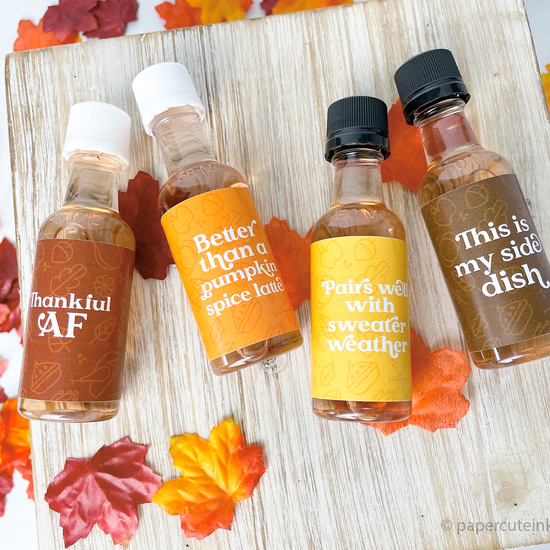 thanksgiving table decorations mini liquor bottles