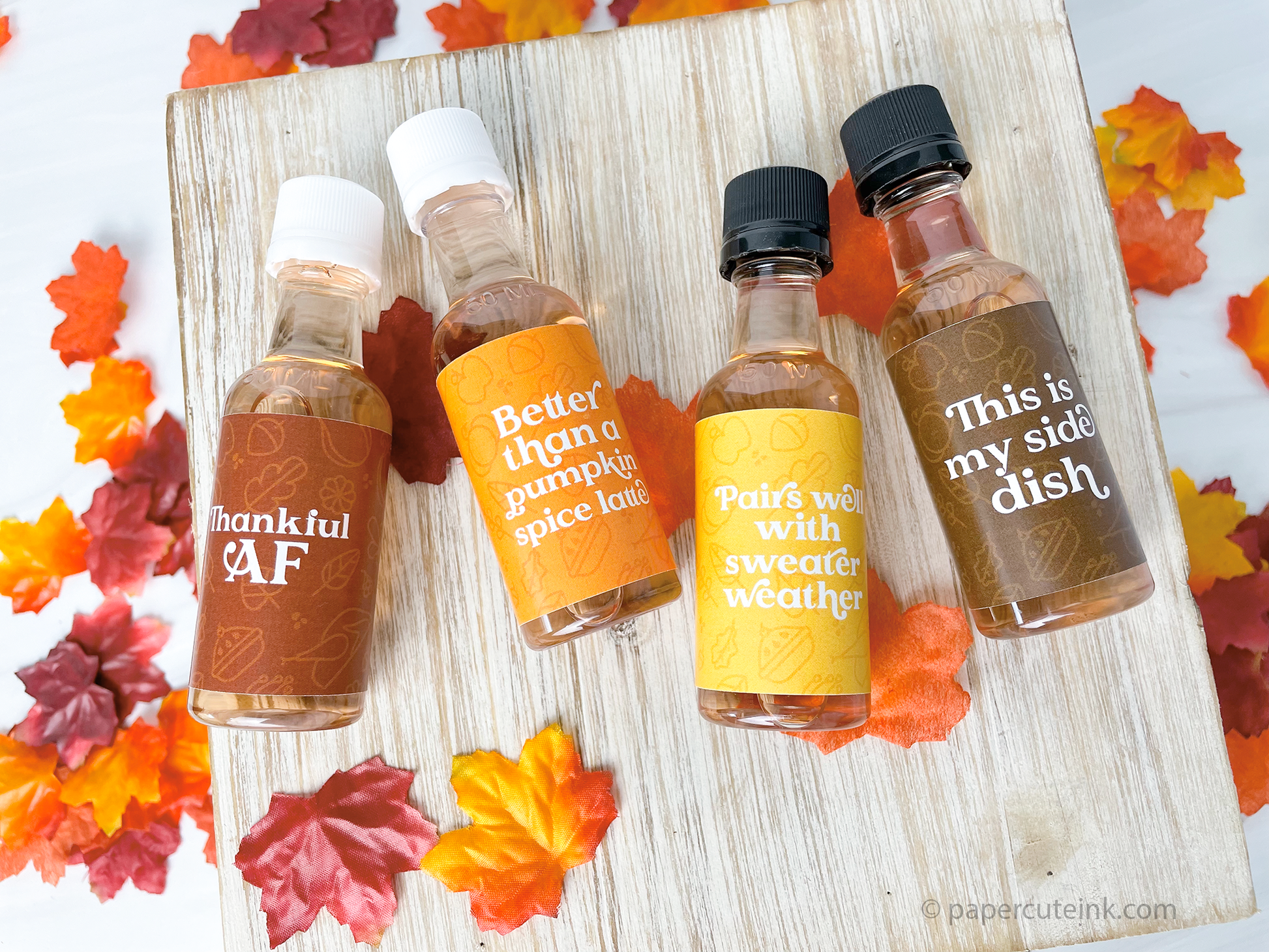 thanksgiving table decorations mini liquor bottles