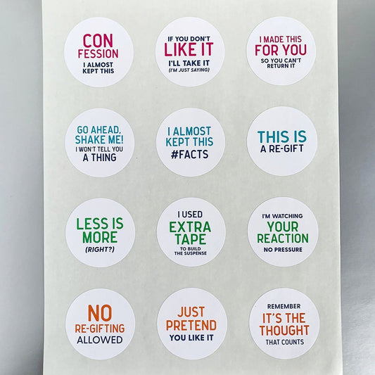 Funny Christmas Gift Stickers-round gift labels-Paper Cute Ink