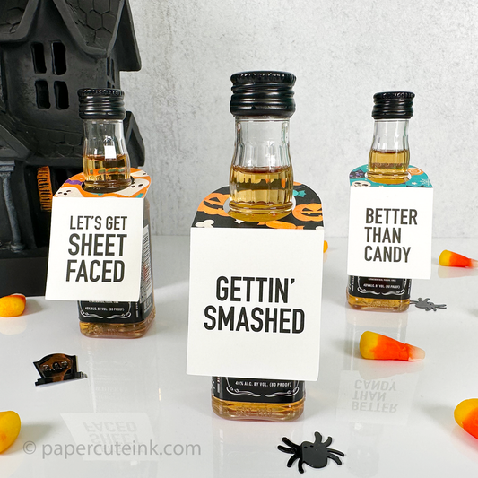 mini liquor halloween party favor tags