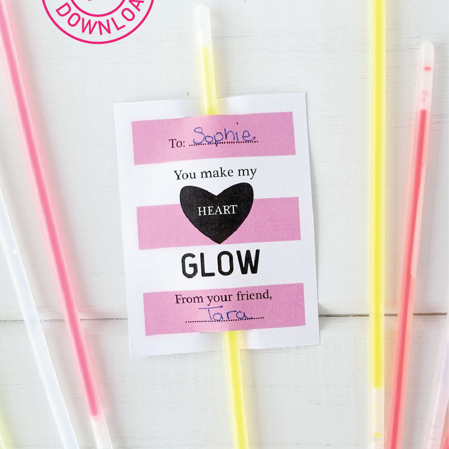 Glow Stick Valentine Printable