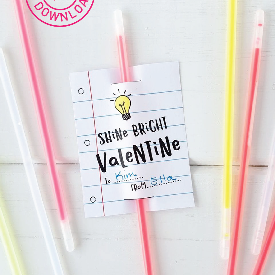 Shine Bright Glow Stick Valentine