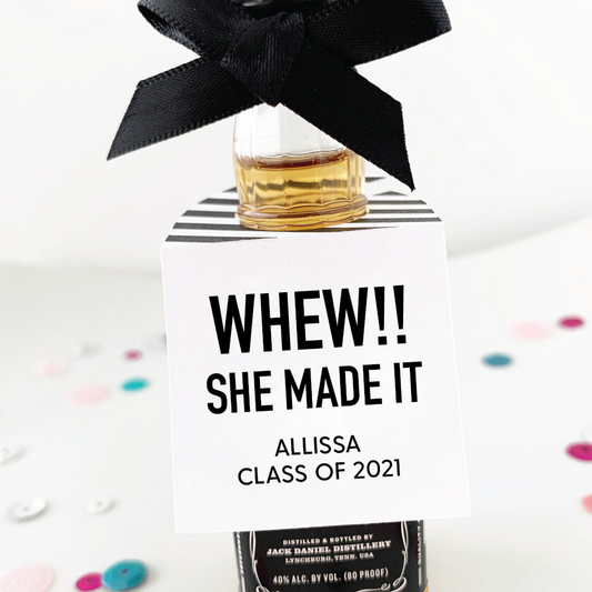 Whew He Made It Graduation Party Favor Tags