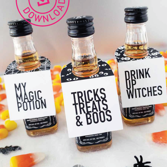 Halloween Mini Bottle Tags Instant Download-instant download-Paper Cute Ink