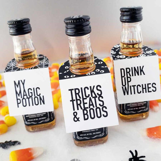 Adult Halloween Mini Bottle Tags