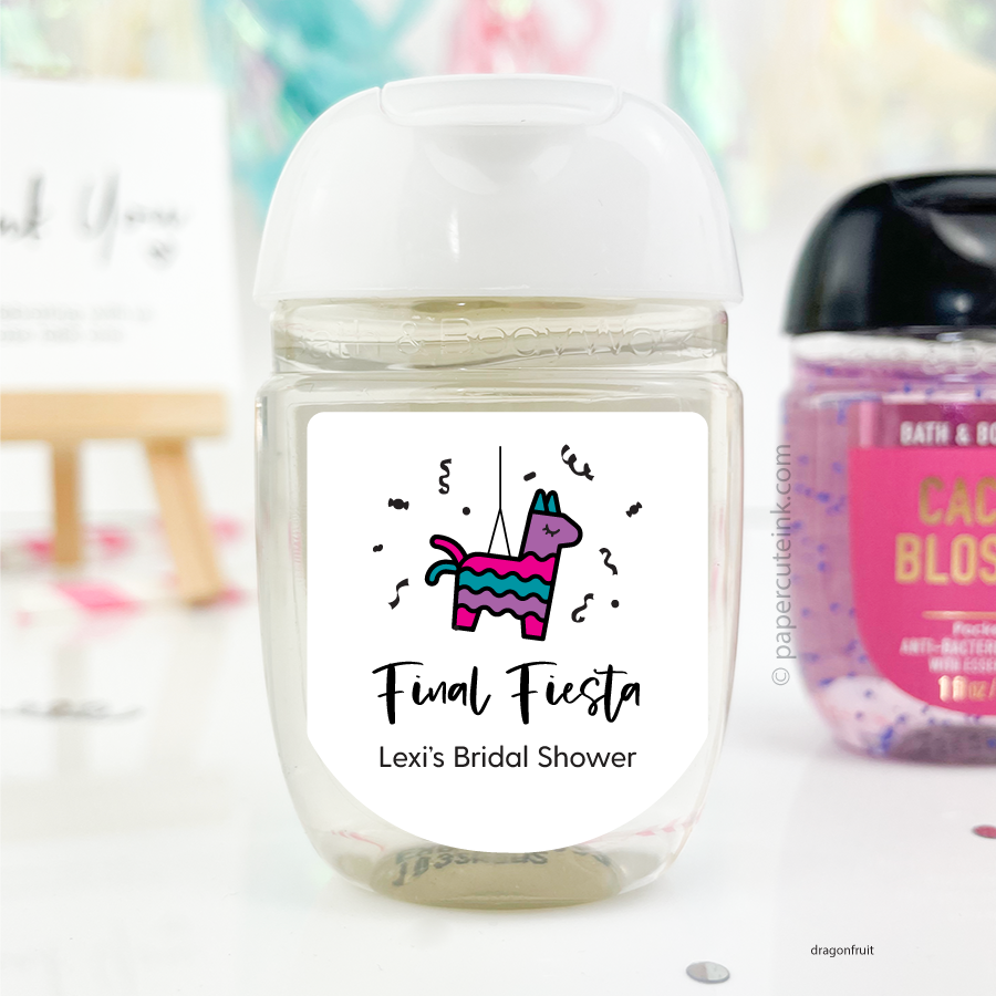 custom bridal shower favor labels for fiesta bridal shower favors