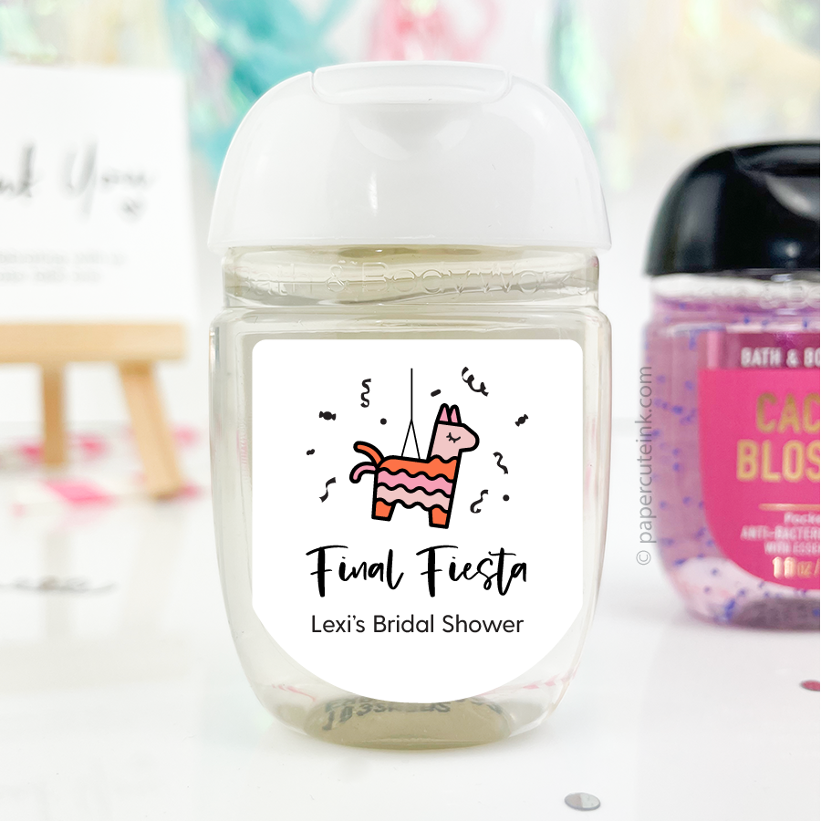 fiesta bridal shower favors for mini hand sanitizers