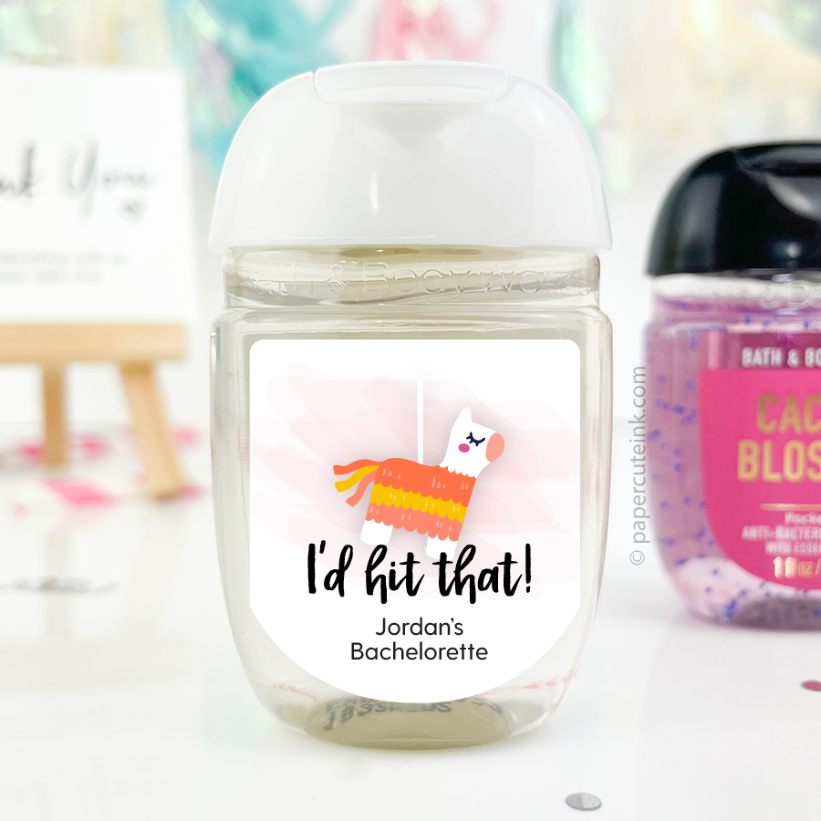 llama fiesta bachelorette party favor labels