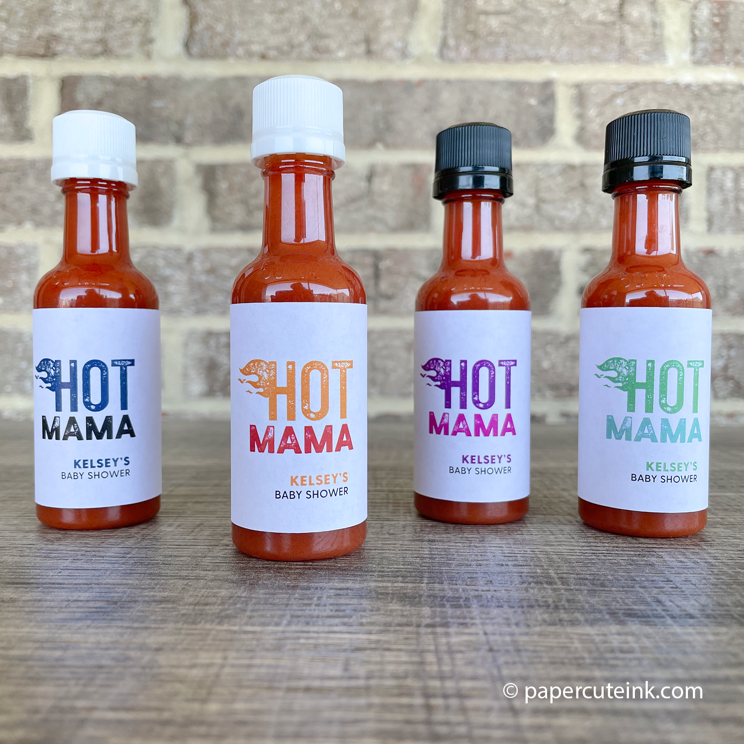 hot mama miniature hot sauce favor labels