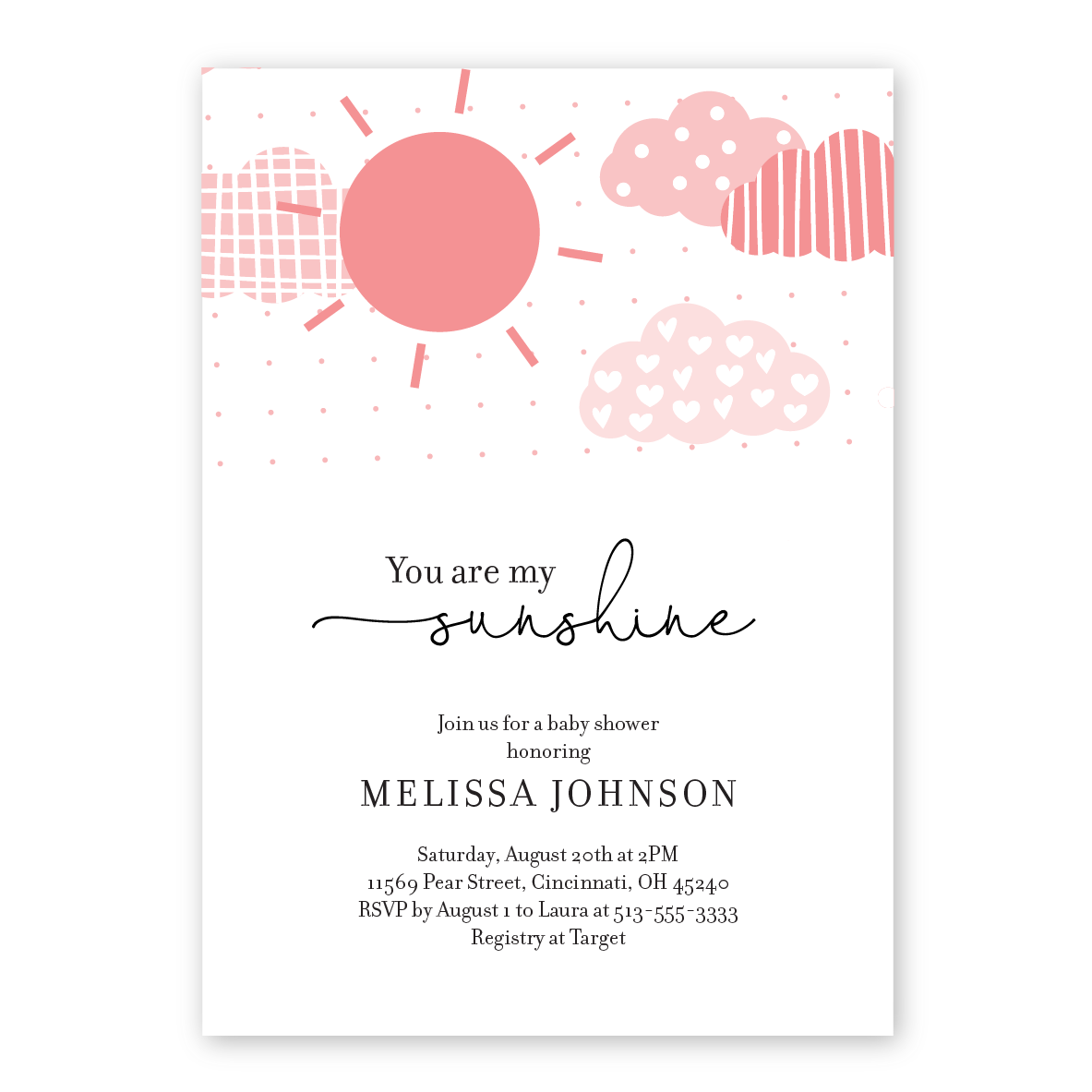You Are My Sunshine Baby Shower Invitations Paper Cute Ink