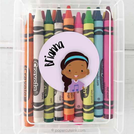 Personalized Childrens Stickers African American-kids stickers-Paper Cute Ink