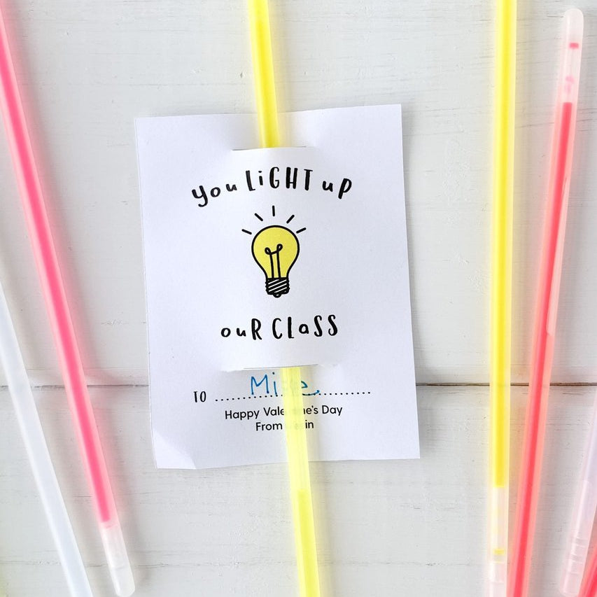 Kids Glow Stick Valentines for Classmates – Paper Cute Ink