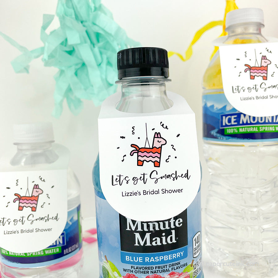 lets get smashed hangover recovery tags for water bottles