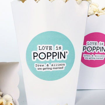 Love is Poppin Engagement Party Stickers