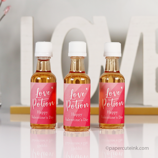 love potion mini liquor bottle labels for valentine day party