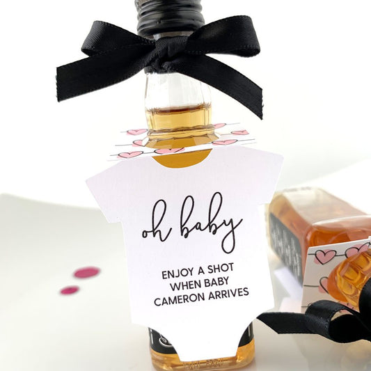 oh baby enjoy a shot mini bottle tags
