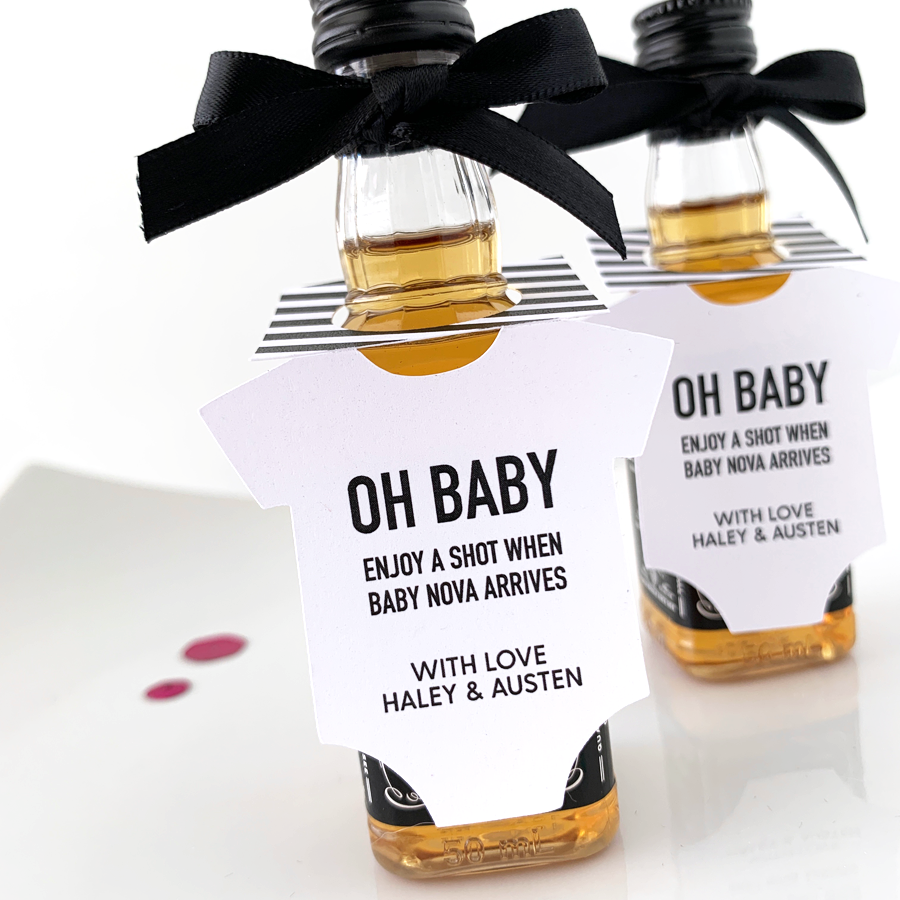 oh baby enjoy a shot mini bottle tags