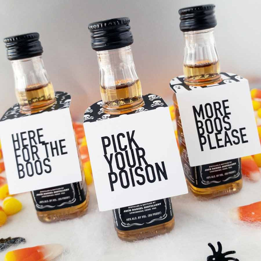 Halloween Party Mini Bottle Tags Print At Home-instant download-Paper Cute Ink