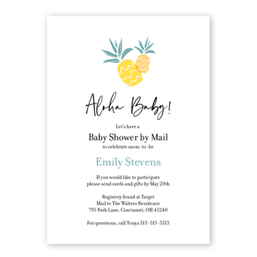 Aloha Baby Pineapple Baby Shower By Mail Invitation