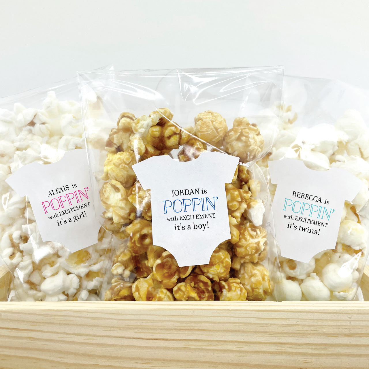Baby Shower Popcorn Favor Labels – Paper Cute Ink