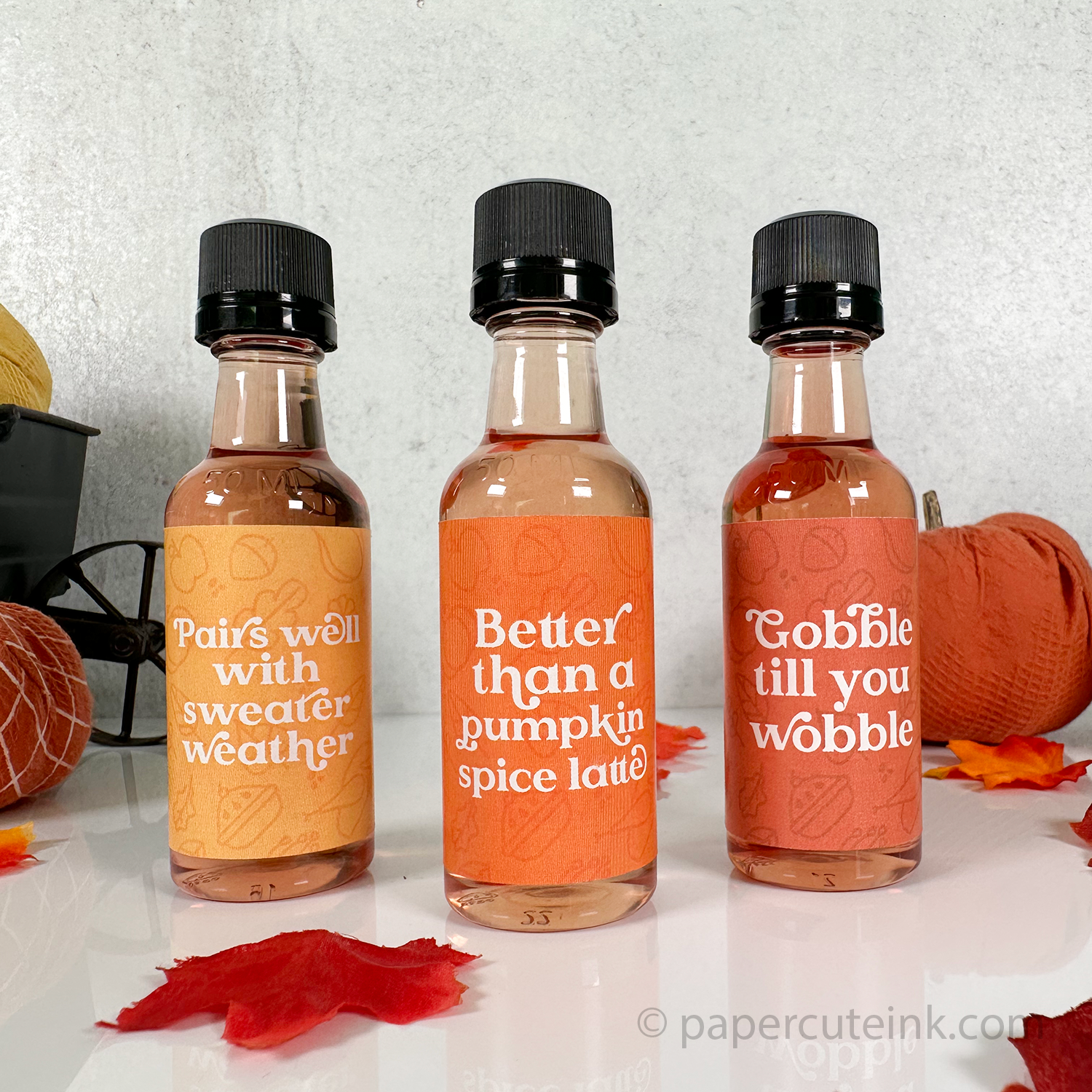 thanksgiving party ideas mini wine bottle labels