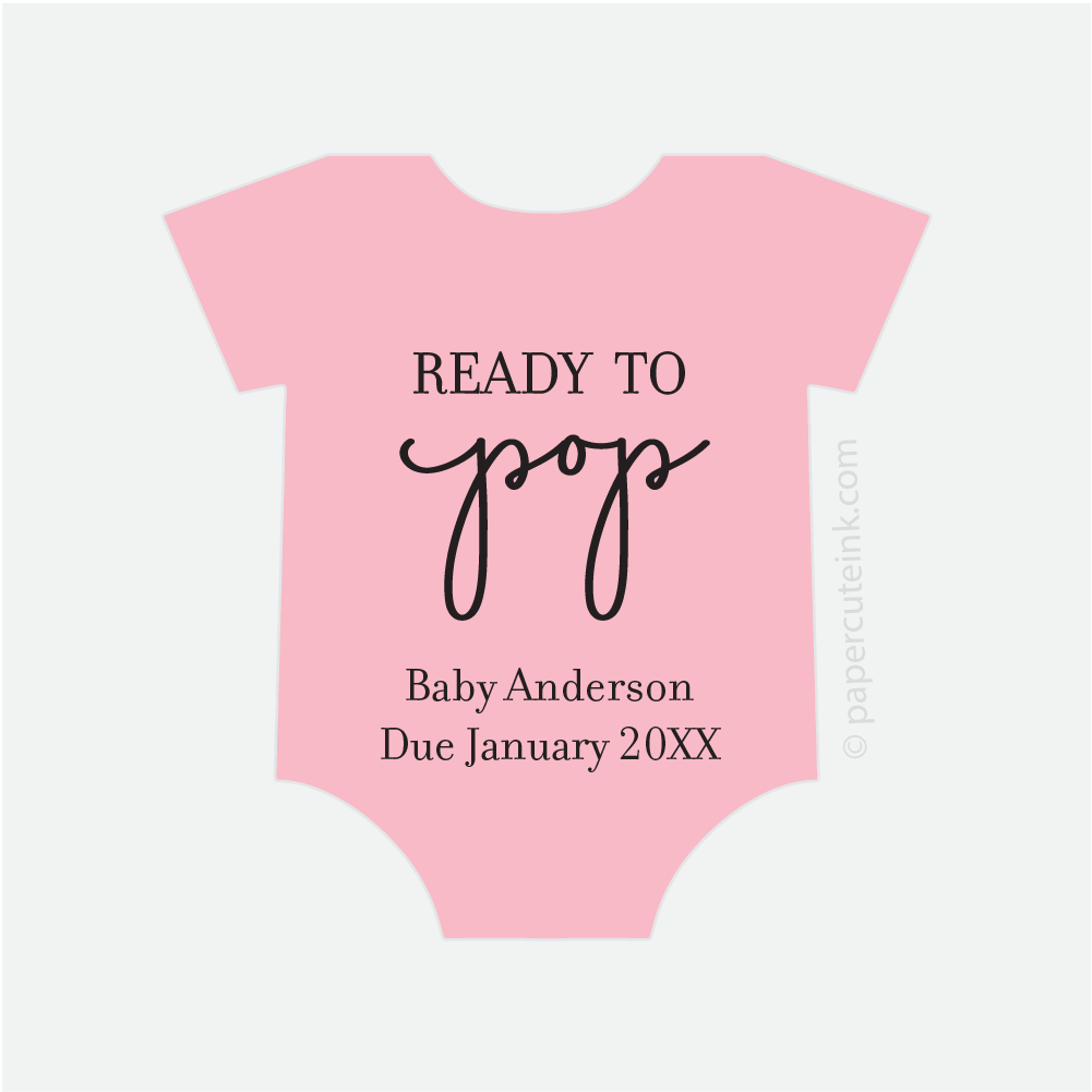 baby shower ready to pop baby shower stickers for popcorn favors in blush