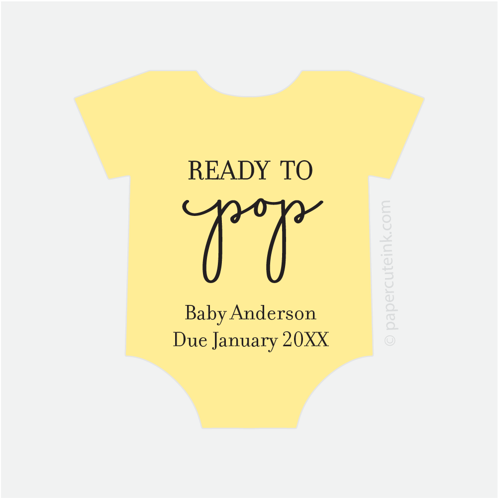 baby shower ready to pop baby shower stickers for popcorn favors in buttercup