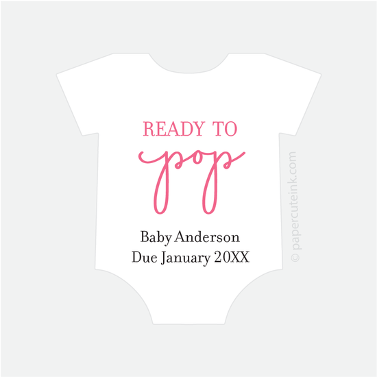 baby shower ready to pop baby shower stickers for popcorn favors in white pink