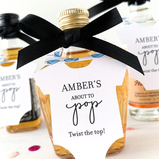 baby shower mini bottle tags